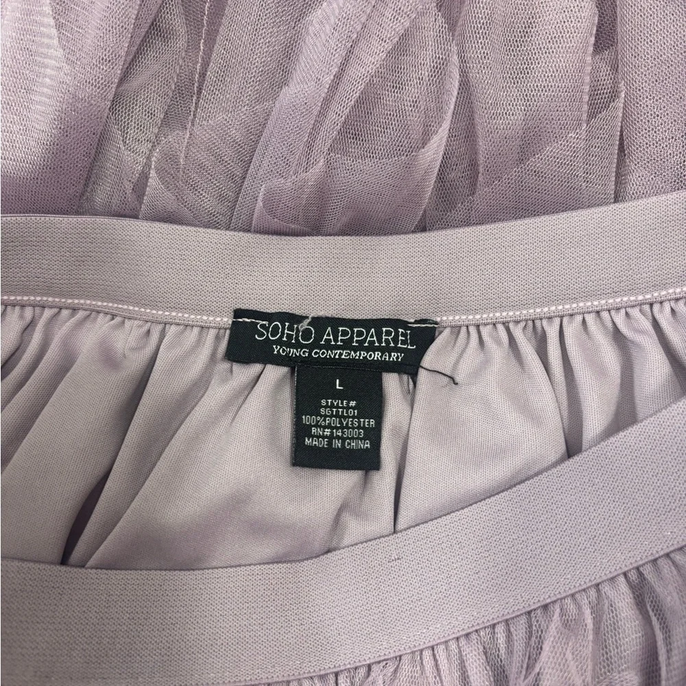 Soho Apparel Lavender Tiered Tulle Maxi Skirt - Picture 6 of 8